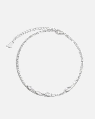 ‎ خلخال نسائي أنيق بلون فضي