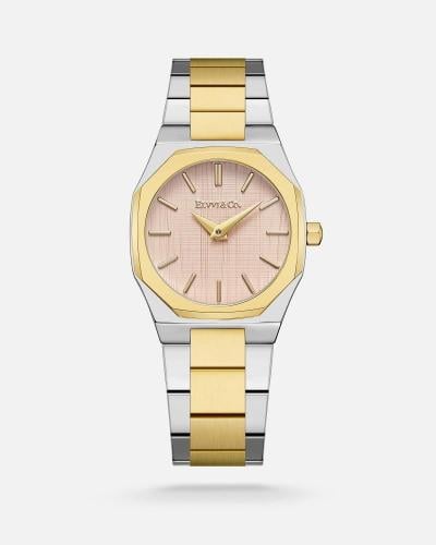 ساعة نسائية الفي اند كو ستيل باللون الذهبي والفضي