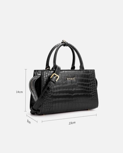 شنطة نسائية إمزوري جلد بلون أسود