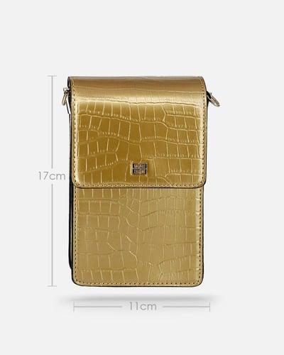 ‎ شنطة أطفال زايروس من الجلد باللون الذهبي