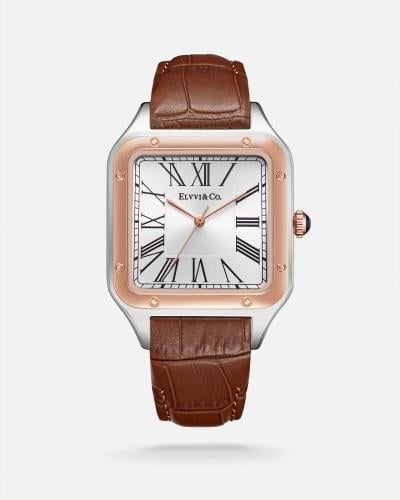 ساعة رجالية الفي اند كو بسير جلد بلون بني