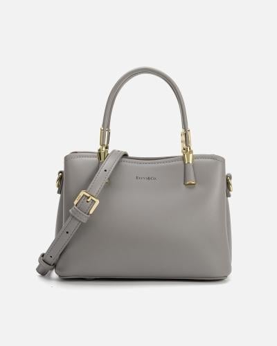  شنطة نسائية الفي اند كو من الجلد باللون الرمادي