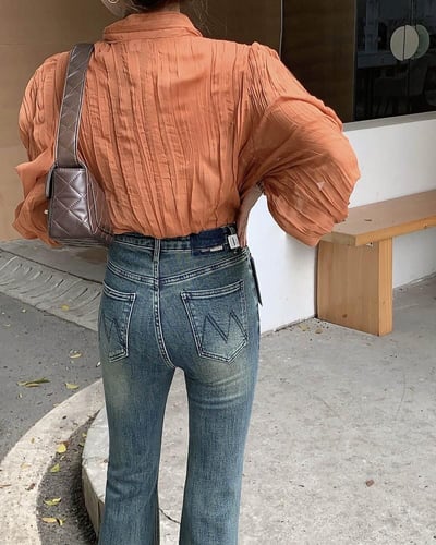 ‎ بنطلون جينز نسائي الفي اند كو بلون أزرق