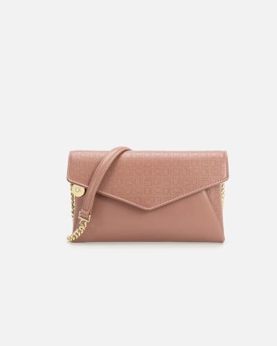 شنطة نسائية عملية من الجلد بلون وردي