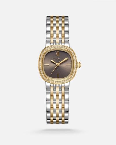 ساعة نسائية أنيقة بلون ذهبي وفضي الفي اند كو