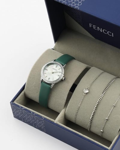 هدية نسائية فينشي من ساعة جلد واساور