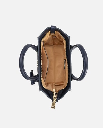 شنطة نسائية من الجلد باللون الأزرق