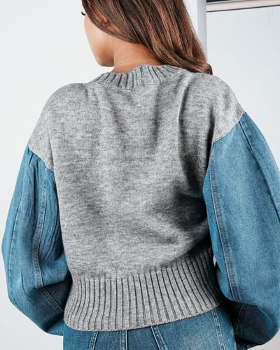 ‎ جاكيت نسائي الفي اند كو باللون الأزرق والرمادي