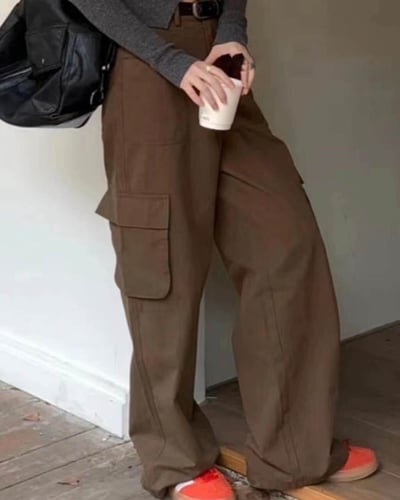  بنطلون نسائي الفي اند كو بتصميم عملي بلون بني