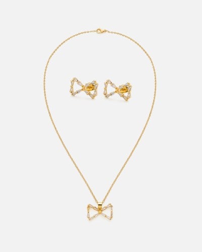  طقم نسائي راقي باللون الذهبي