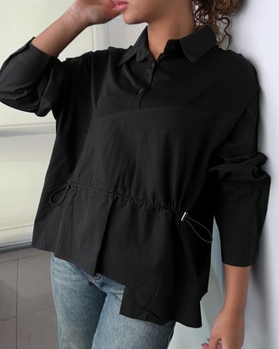 ‎ بلوزة نسائية الفي اند كو بتصميم مميز بلون أسود