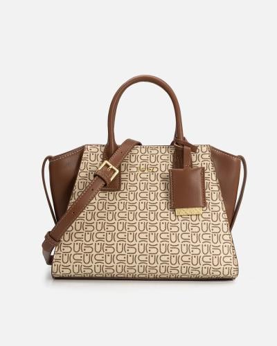 شنطة نسائية من الجلد باللون البني