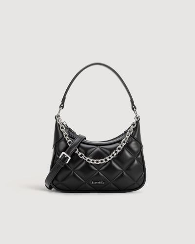 شنطة نسائية الفي اند كو من الجلد بلون أسود