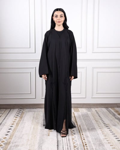 ‎ عباية نسائية زايروس راقية بلون أسود