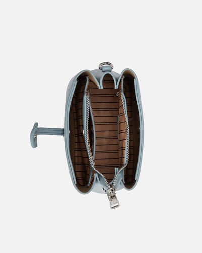 شنطة نسائية الفي اند كو من الجلد بلون أزرق فاتح