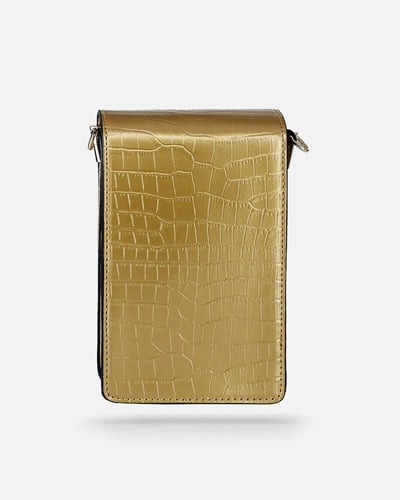 ‎ شنطة أطفال زايروس من الجلد باللون الذهبي