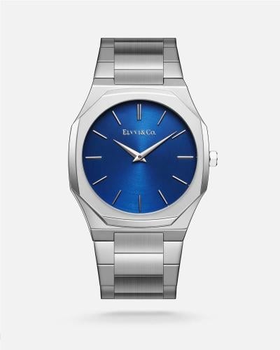 ساعة رجالية ستيل كلاسيك بلون فضي الفي اند كو