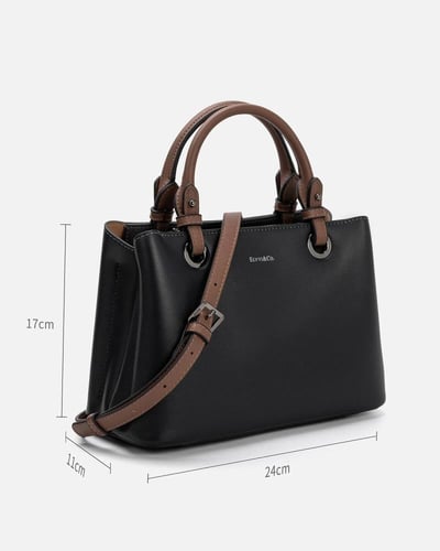 شنطة نسائية الفي اند كو من الجلد بلون أسود