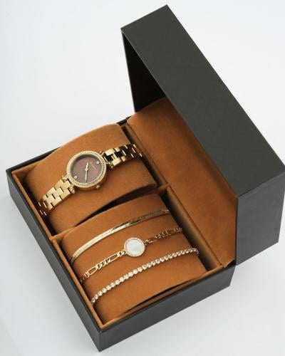 هدية نسائية الفي اند كو ساعة واساور بتصميم أنيق