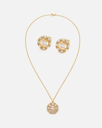 ‎ طقم نسائي جذاب باللون الذهبي