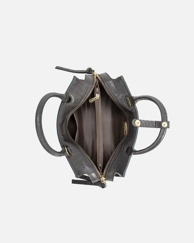 شنطة نسائية إمزوري جلد بلون رمادي