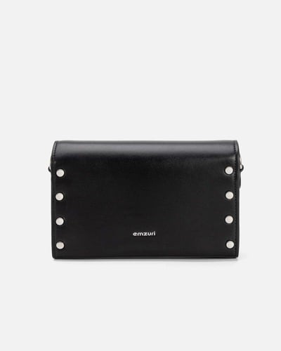 ‎ شنطة نسائية إمزوري جلد بلون أسود