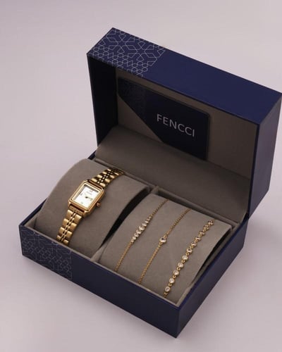 هدية نسائية فينشي من ساعة واساور بتصميم أنيق