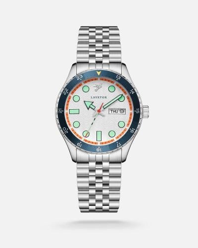 ساعة رجالية بتصميم عصري بلون فضي