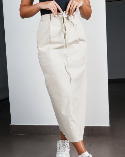 ‎ تنورة نسائية الفي اند كو بتصميم أنيق بلون بيج