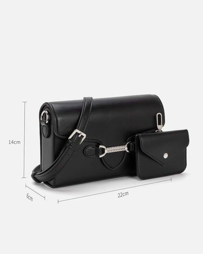 ‎ شنطة نسائية إمزوري جلد بلون أسود