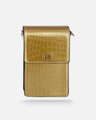 ‎ شنطة أطفال زايروس من الجلد باللون الذهبي