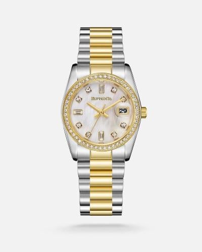 ساعة نسائية ستيل فضي وذهبي الفي اند كو