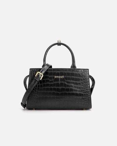 شنطة نسائية إمزوري جلد بلون أسود