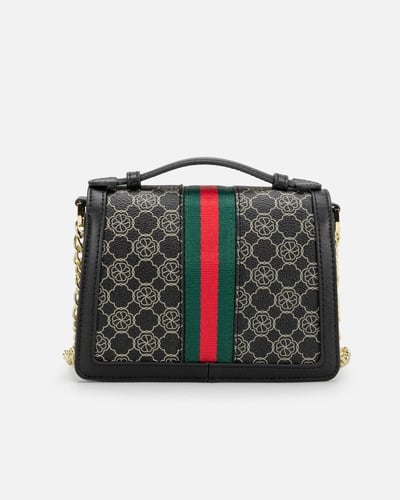 ‎ شنطة نسائية من الجلد بلون أسود