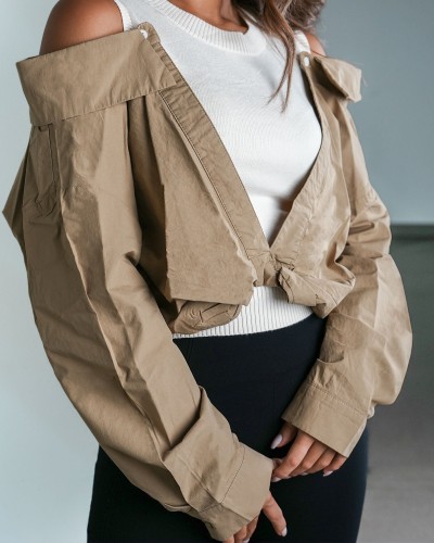  بلوزة نسائية الفي اند كو باللون البني والبيج