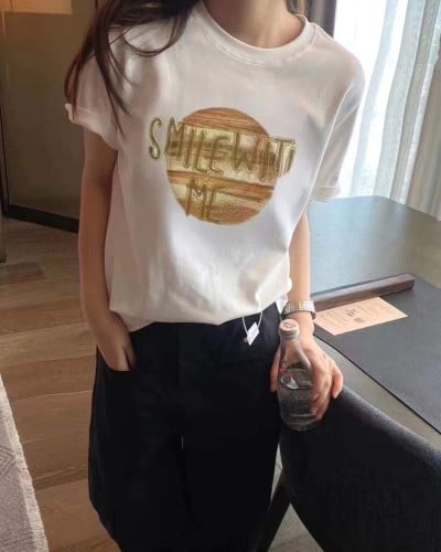 ‎ تي شيرت نسائي الفي اند كو باللون الأبيض