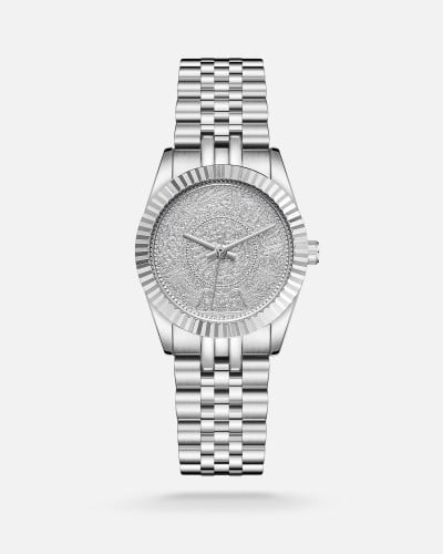 ‎ ساعة نسائية من فنشي بلون فضي