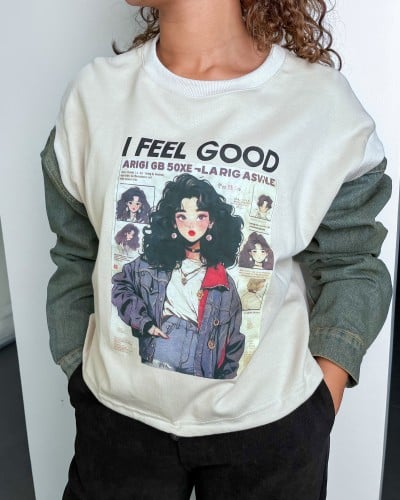  هودي نسائي الفي اند كو أنيق باللون الأبيض وجينز