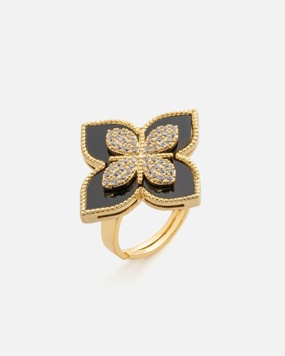  خاتم نسائي بتصميم ملفت بلون ذهبي