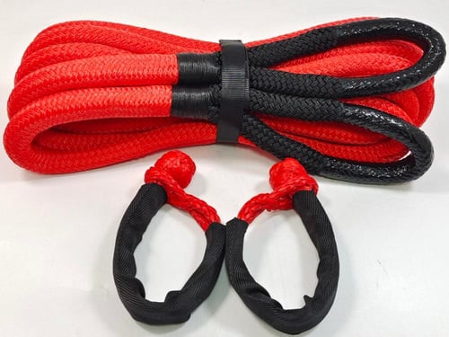 حبل سحب مطاطي 6 متر 14.6 طن مع حلقتين + شنطة ( احم...