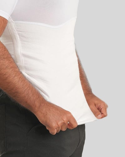 مشد أبيض رجالي نص كم عدد 2