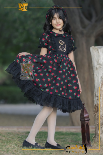 فستان شالكي دانتيل-اسود