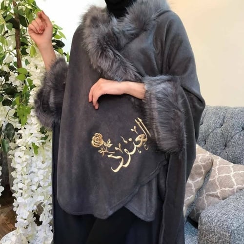 اسكارف شتوي قماش جوخ_اطراف فرو