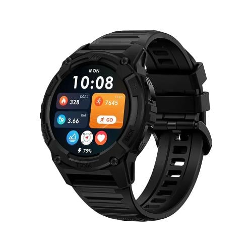 كوسبت ساعة تانك الذكية S2 | سوار مطاطي | أسود | مق...