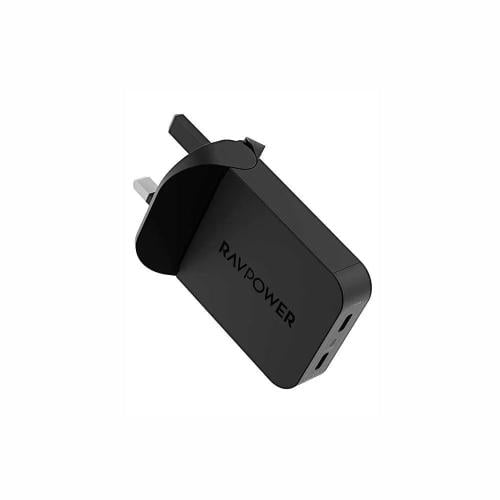 راف باور شاحن جداري نحيف بقوة 65 وات بمنفذين تايب...