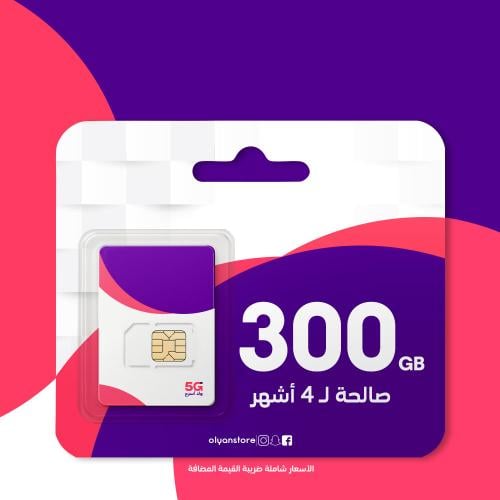 300 قيقا 4 أشهر شريحة جديدة