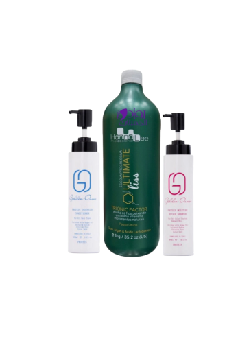 مجموعة بروتين هنالي 1000 مل + شامبو وبلسم جولدن أو...