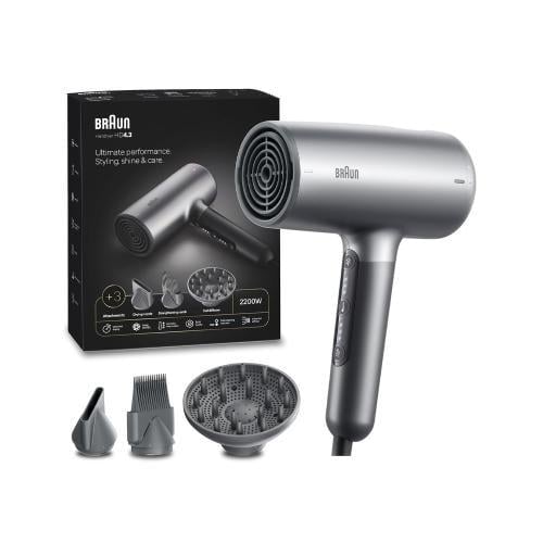 براون مجفف شعر أيوني رمادي مع موزع تجعيد وفوهة تجف...