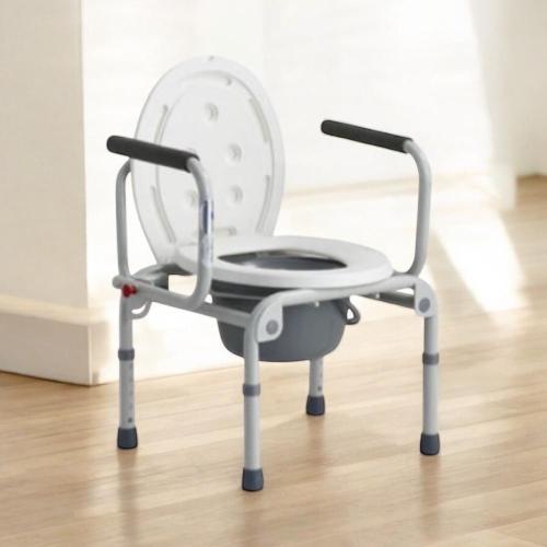كرسي مرحاض محمول وخفيف الوزن مع غطاء - للبالغين وا...