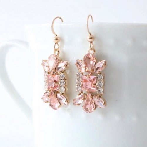 حلق زركون بحجر خوخي